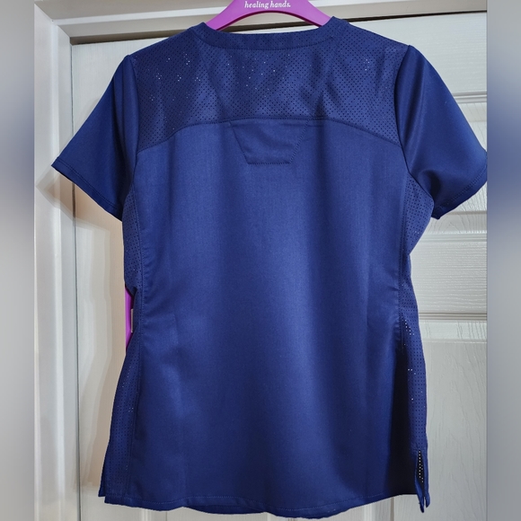 PURPLE LABEL by healing hands 2282 JADE scrub Top XS Navy NWT (A18) - Picture 2 of 6